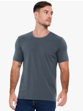 Dark Heather Gray Short Sleeve Crew Neck T-Shirt in